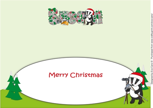 Christmas Billy the Badger Beginners Golf SUSAN large dl insert