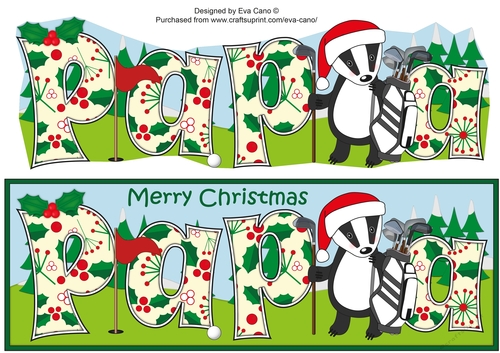 Christmas Billy the Badger Intermediate Golf PAPA large dl