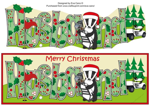 Christmas Billy the Badger Advanced Golf HUSBAND large dl