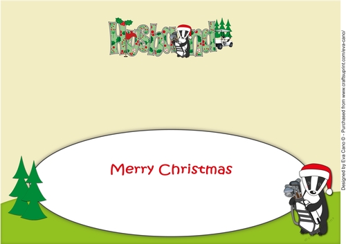 Christmas Billy the Badger Advanced Golf HUSBAND large dl insert