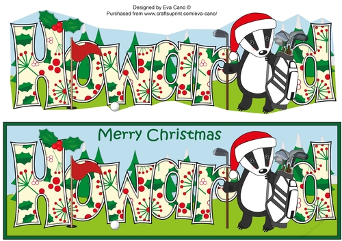 Christmas Billy the Badger Intermediate Golf HOWARD large dl