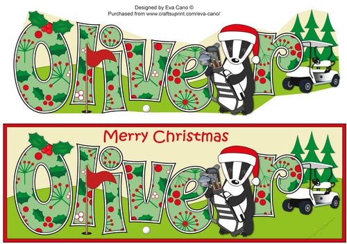 Christmas Billy the Badger Advanced Golf OLIVER large dl