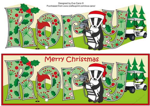 Christmas Billy the Badger Advanced Golf RORY large dl