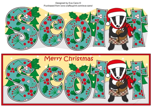 Scottish Christmas Billy the Badger SCOTT large dl