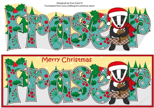 Scottish Christmas Billy the Badger FRASER large dl