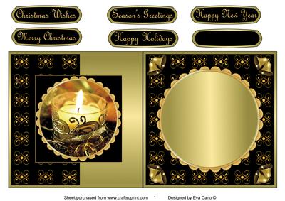 Christmas Candle Fold Back in Black