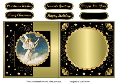 Christmas Angel Fold Back in Black