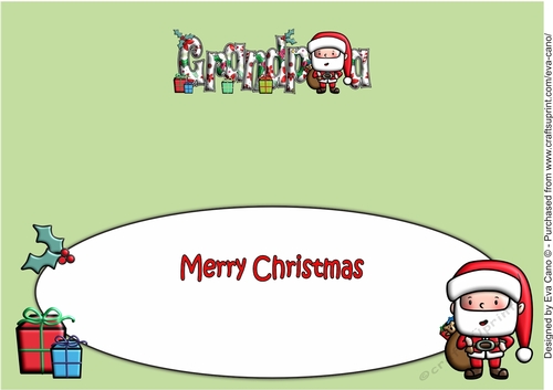 Jolly Santa with presents GRANDPA large dl insert