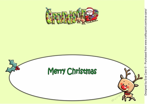 Jolly Santa with Reindeers and Sledge GRANDSON large dl insert