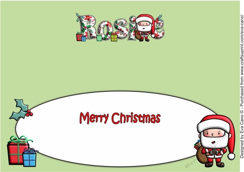 Jolly Santa with presents ROSIE large dl insert