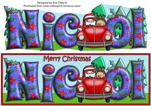 Jolly Santa taking the Christmas Tree Home NICOL large dl