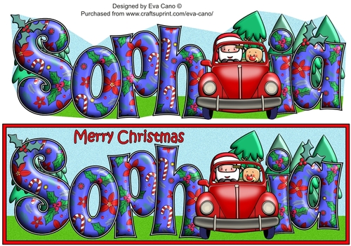 Jolly Santa taking the Christmas Tree Home SOPHIA large dl