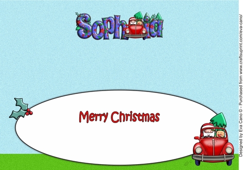 Jolly Santa taking the Christmas Tree Home SOPHIA large dl insert