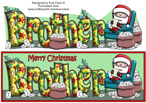 Jolly Santa reading letters to Santa BROTHER large dl