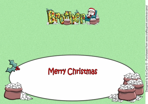 Jolly Santa reading letters to Santa BROTHER large dl insert