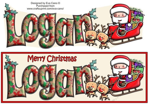 Jolly Santa with Reindeers and Sledge LOGAN large dl