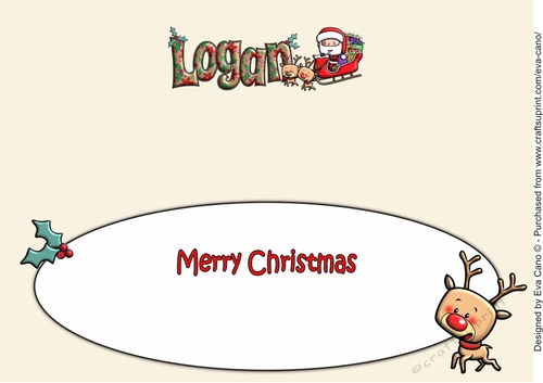 Jolly Santa with Reindeers and Sledge LOGAN large dl insert