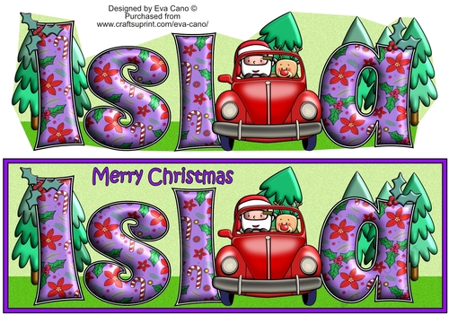 Jolly Santa taking the Christmas Tree Home ISLA large dl