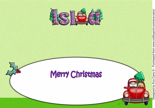 Jolly Santa taking the Christmas Tree Home ISLA large dl insert