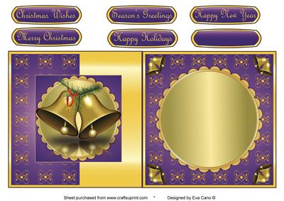 Christmas Bells Fold Back in Purple