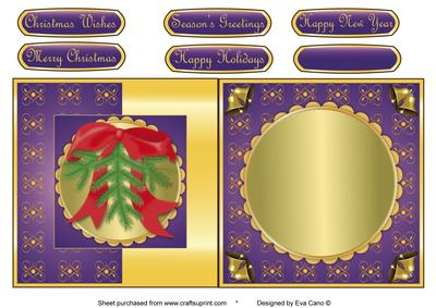 Christmas Branch Fold Back in Purple