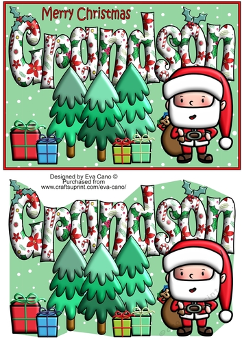 Jolly Santa with presents GRANDSON A5