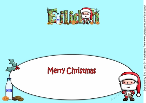 Jolly Santa Milk and Cookies EILIDH large dl insert
