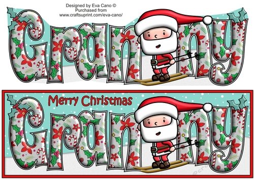Jolly Santa Skiing GRANNY large dl