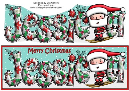 Jolly Santa Skiing JESSICA large dl