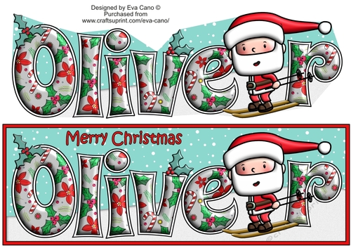 Jolly Santa Skiing OLIVER large dl
