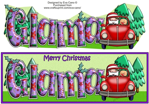 Jolly Santa taking the Christmas Tree Home GLAMA large dl