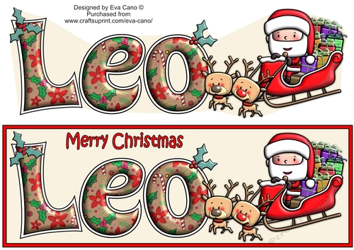 Jolly Santa with Reindeers and Sledge LEO large dl