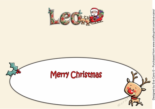 Jolly Santa with Reindeers and Sledge LEO large dl insert