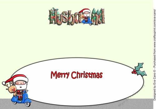 Jolly Santa and Rudolf on a Scooter HUSBAND large dl insert