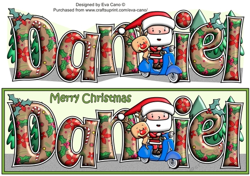Jolly Santa and Rudolf on a Scooter DANIEL large dl