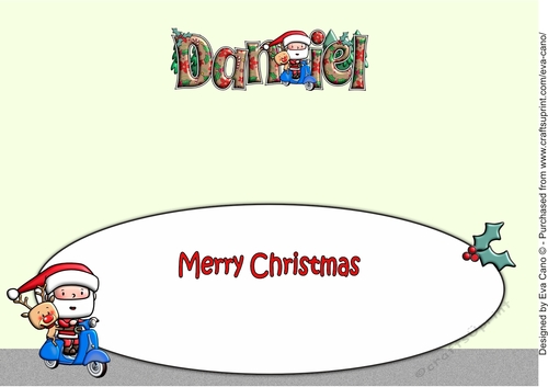 Jolly Santa and Rudolf on a Scooter DANIEL large dl insert