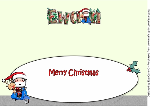 Jolly Santa and Rudolf on a Scooter EWAN large dl insert
