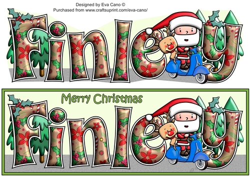 Jolly Santa and Rudolf on a Scooter FINLEY large dl