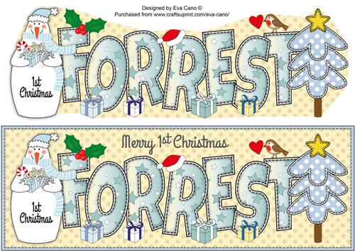 Snowman 1st Xmas FORREST large dl