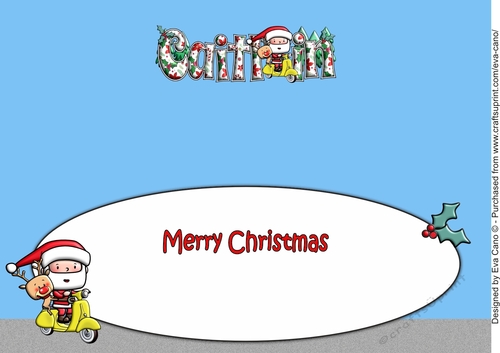 Jolly Santa and Rudolf on a Scooter CAITLIN large dl insert