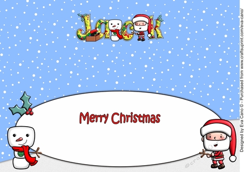 Jolly Santa building Jolly Snowman JACK large dl insert