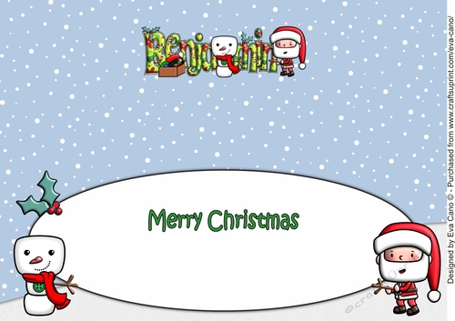 Jolly Santa building Jolly Snowman BENJAMIN large dl INSERT
