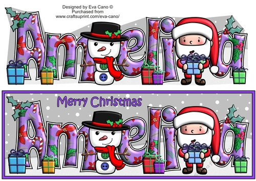Jolly Santa with Jolly Snowman AMELIA large dl