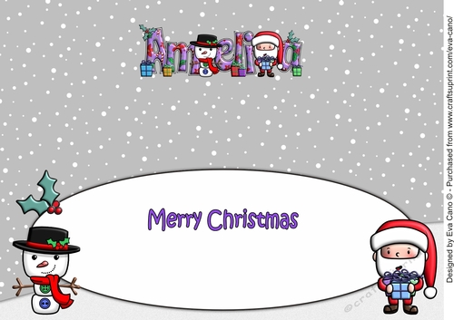 Jolly Santa with Jolly Snowman AMELIA large dl insert