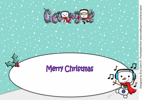 Jolly Santa and Jolly Snowman dancing GEORGE large dl insert