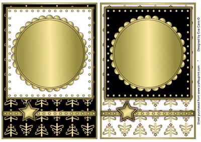 Christmas Blank Card Fronts in Black and White