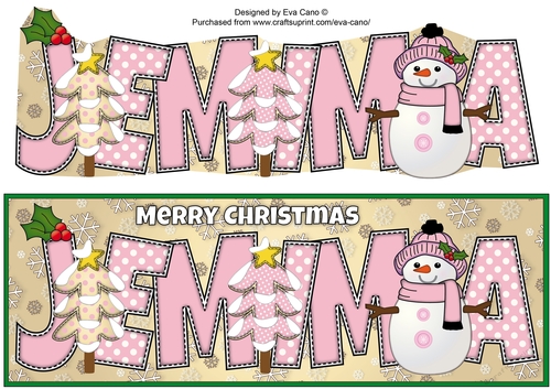 Cute Snowman JEMIMA large dl