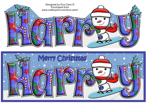 Jolly Snowman Snowboarding HARRY large dl