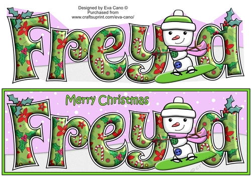 Jolly Snowman Snowboarding FREYA large dl