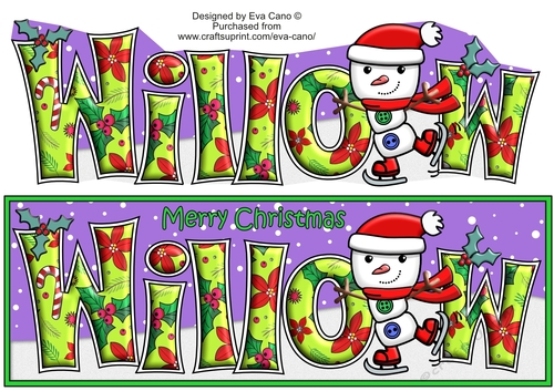 Jolly Snowman Skating WILLOW large dl